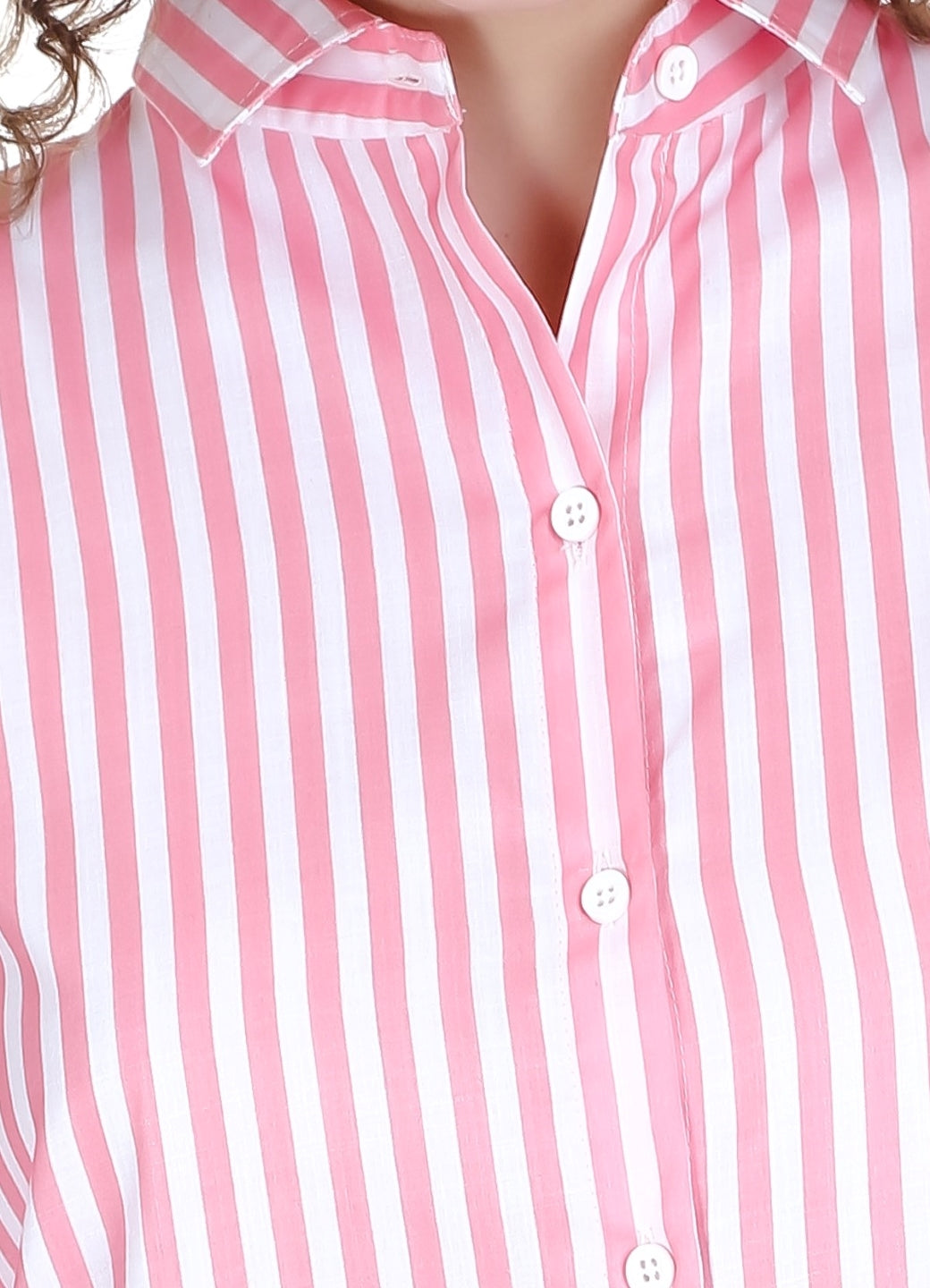 The Pink Stripped Printed Casual Cotton Shirt, The Perfect Addition to Your Wardrobe for a Stylish and Comfortable Look.