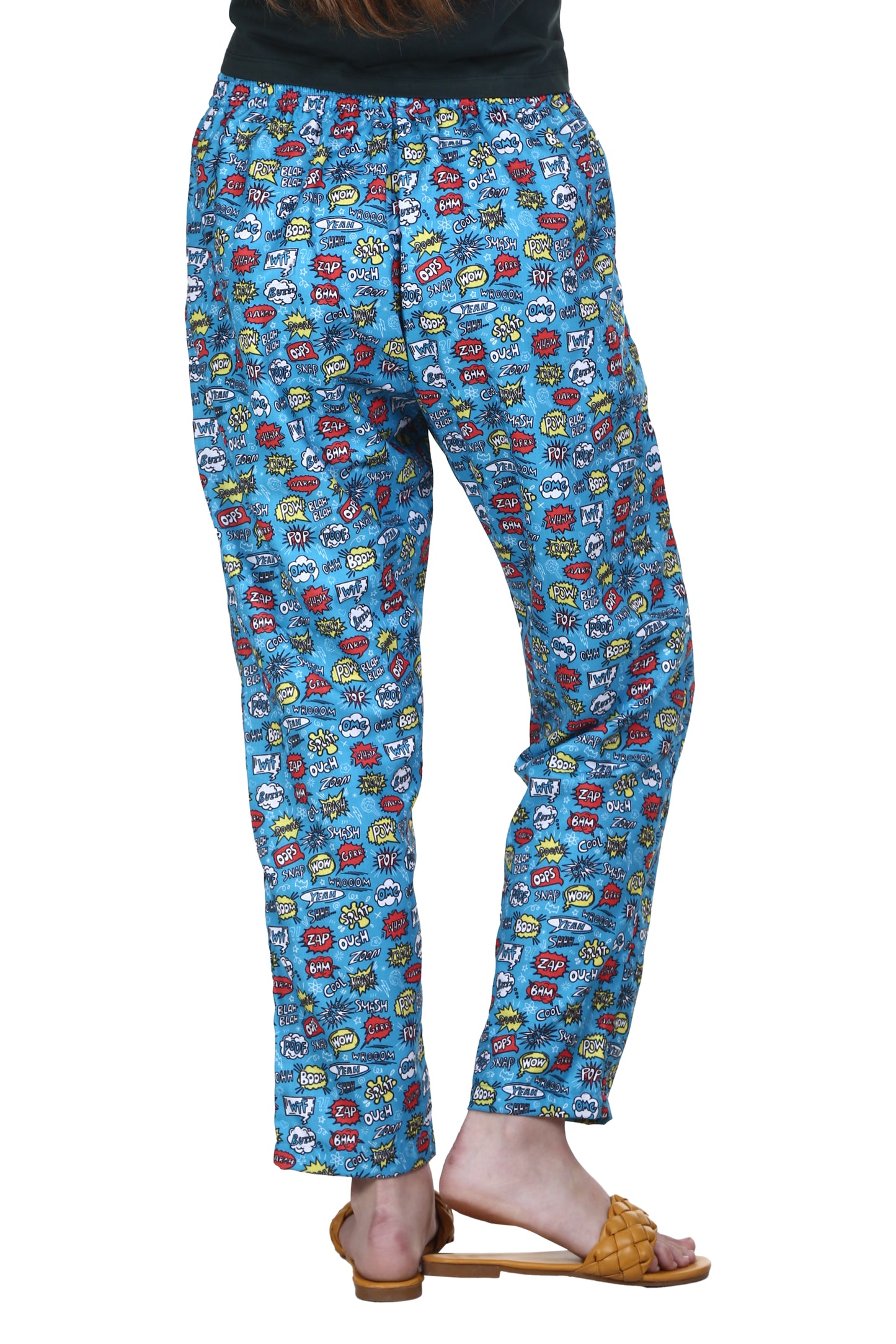 Comic Print Women's Pyjamas, Blue