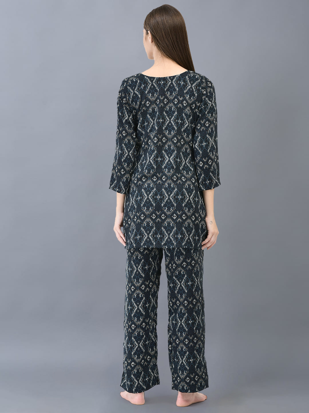 Cozmostore Elevate Your Style with The Blue Printed Georgette Co-ord Set for Women.