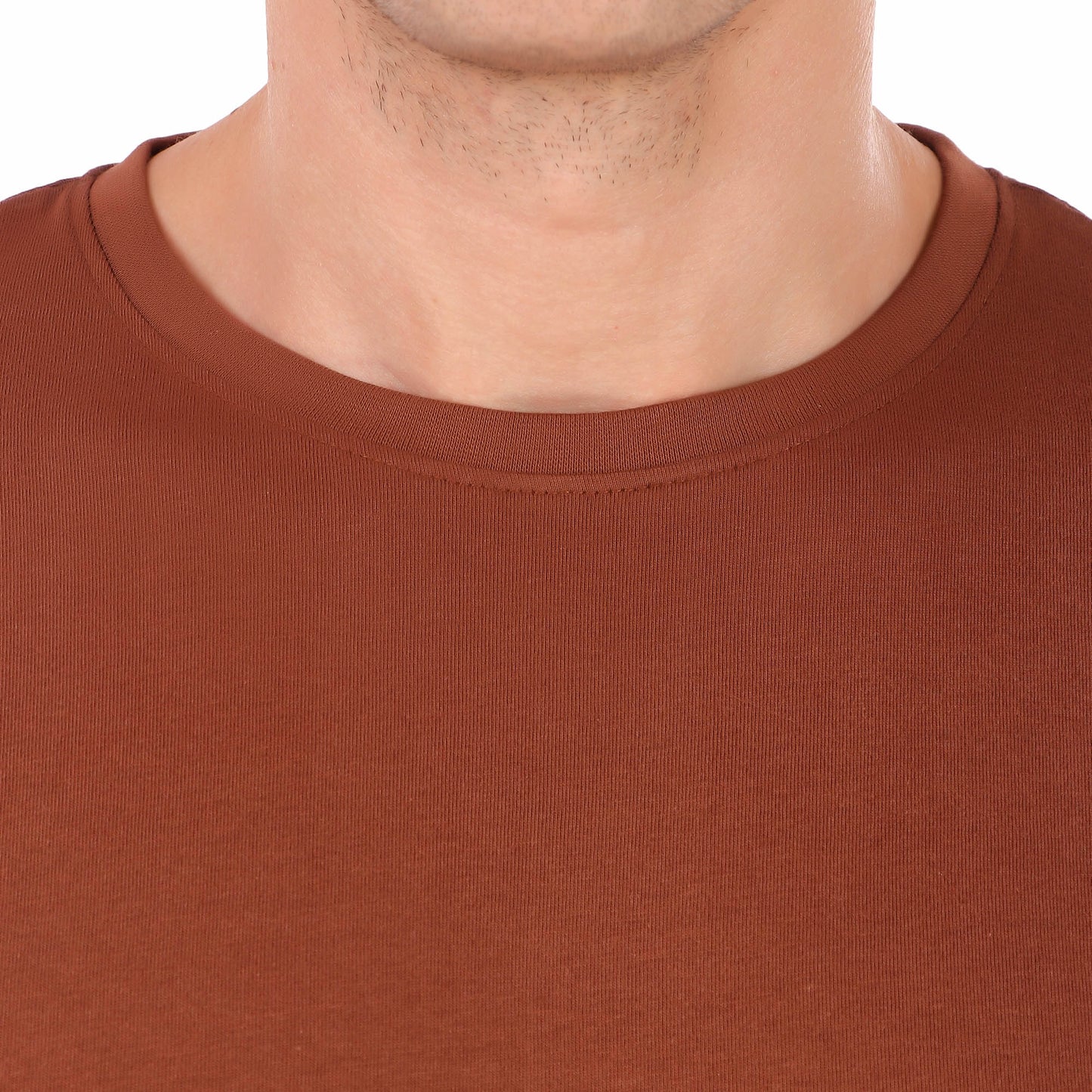 Men's Plain Regular Fit T-Shirts for Men Boys Solid Brown Round Neck T-Shirts