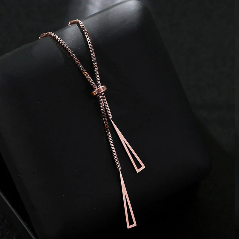 Nova Y Necklace in Rose Gold