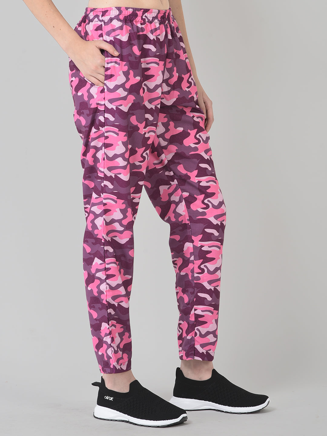 Cozmostore Women's Cotton Camouflage Print Pyjama Bottoms, Pink