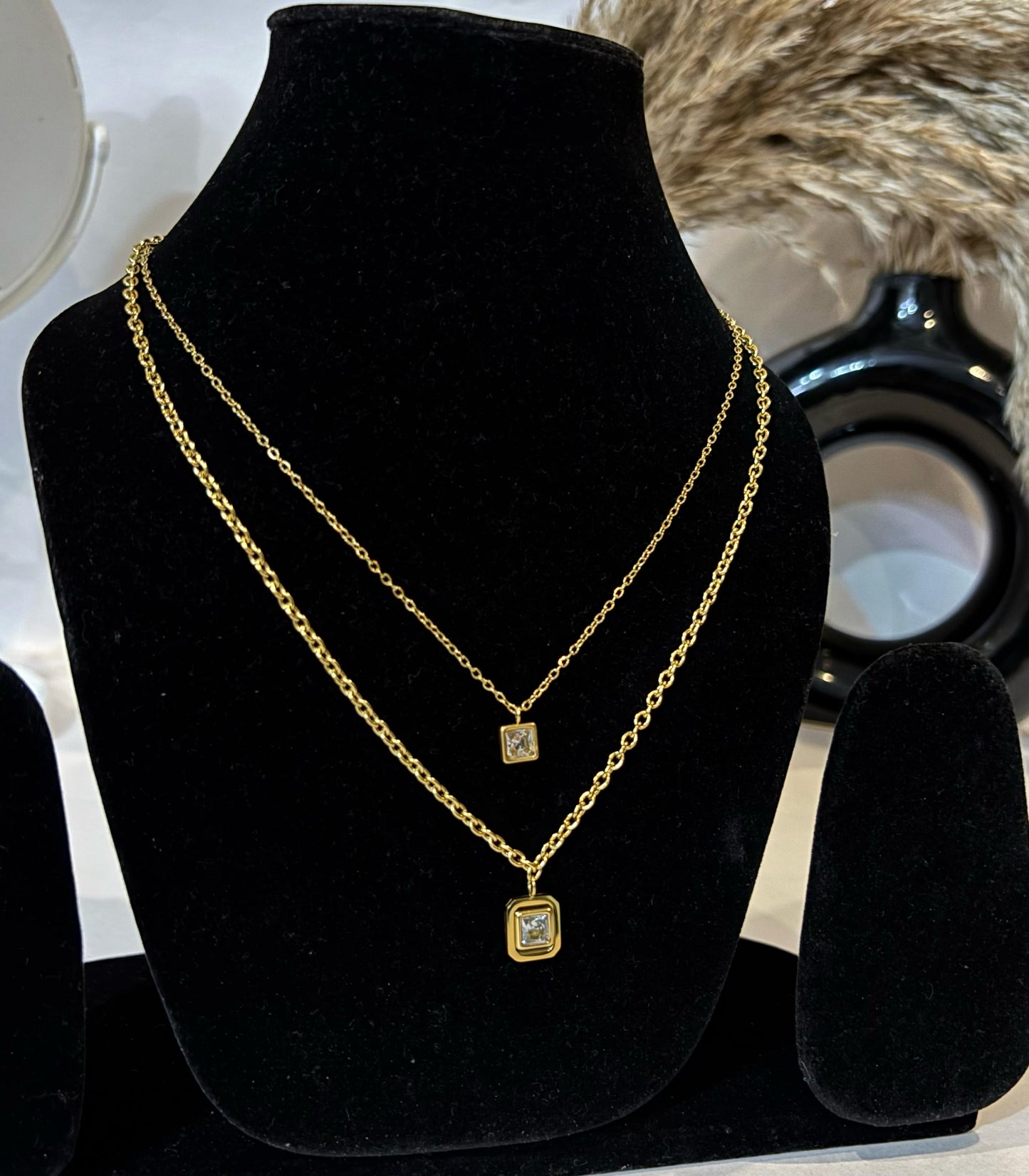 Duo-Square Radiance Necklace