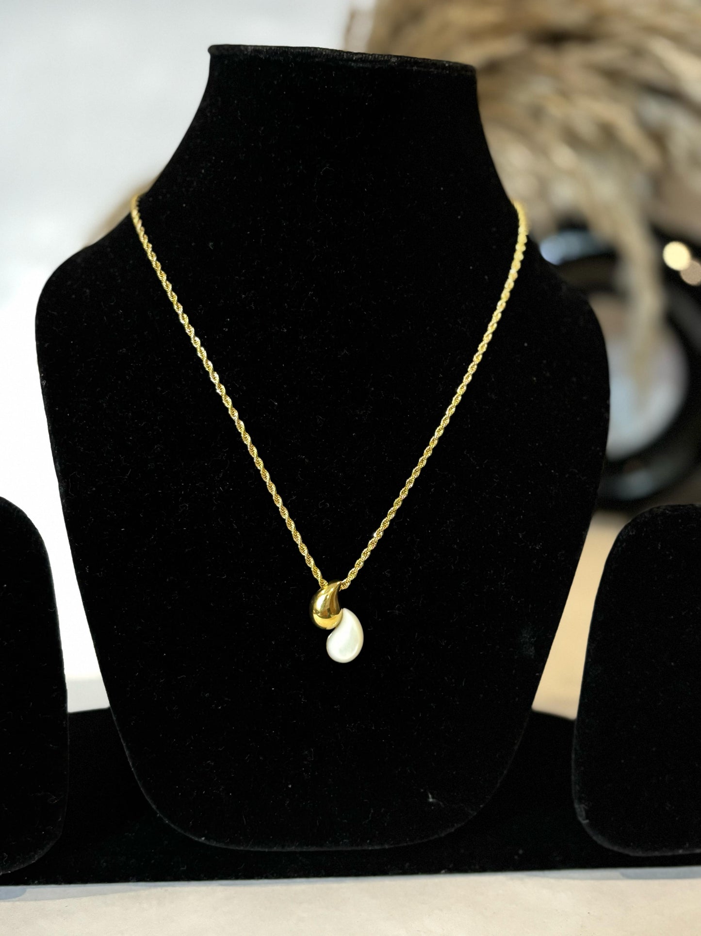 Aloura Twin Drops Necklace
