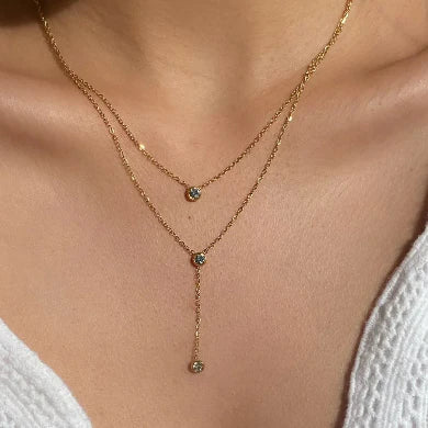 Ivy Double Layered Drop Necklace