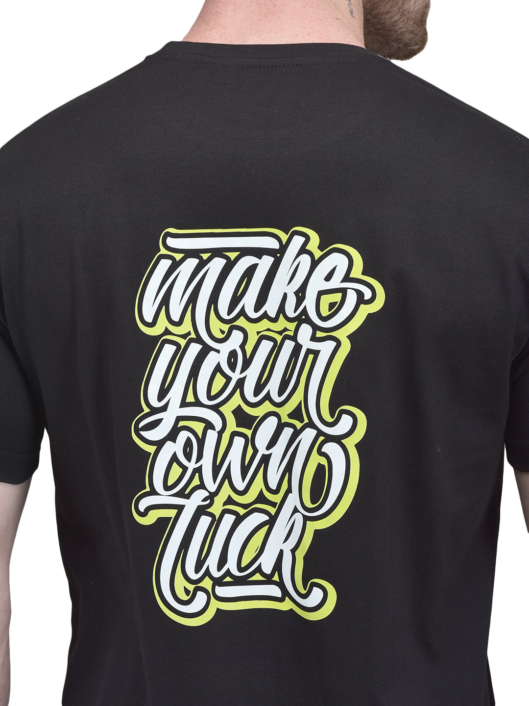 Cozmostore Premium Cotton Regular-Fit Graphic Tee - Midnight Black