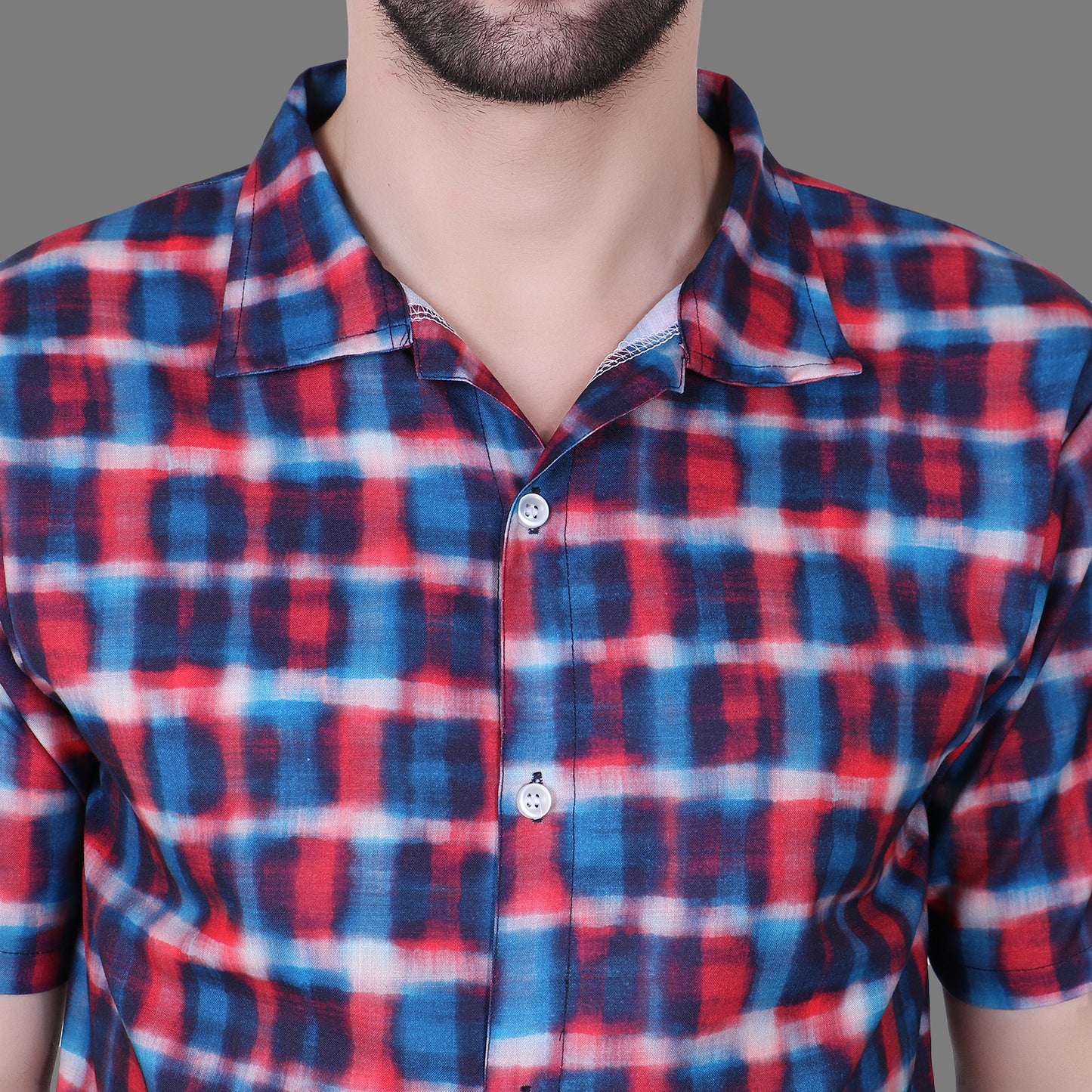 Men’s Cotton Checkered Co-ord Set | Half Sleeve Shirt & Shorts Combo | Casual Loungewear, Nightwear & Summer Outfit for Men