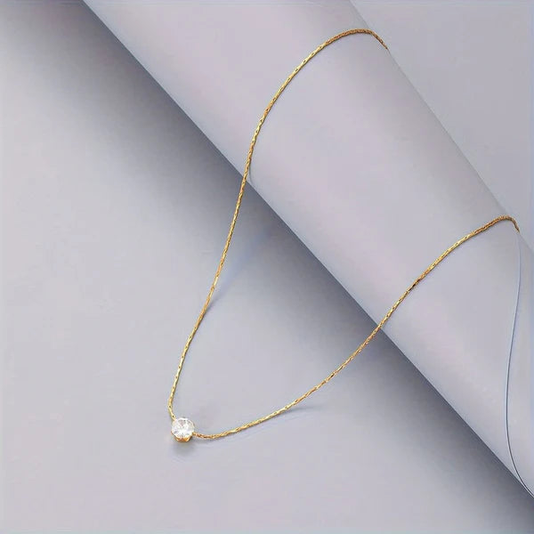 Minimal Stone Necklace in Gold