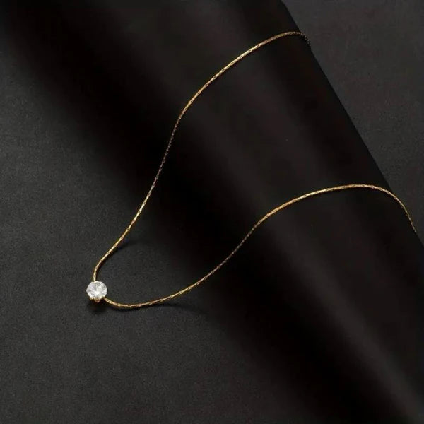 Minimal Stone Necklace in Gold