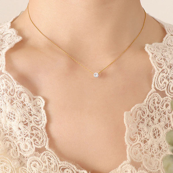 Minimal Stone Necklace in Gold