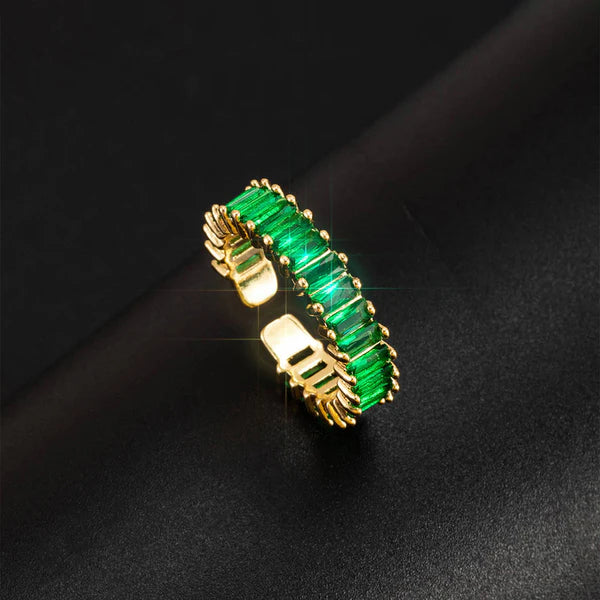 Emerald Embrace Adjustable Ring