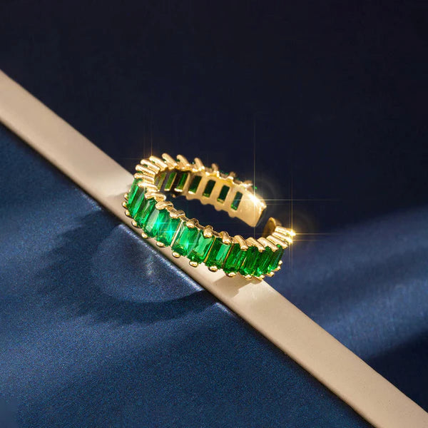 Emerald Embrace Adjustable Ring