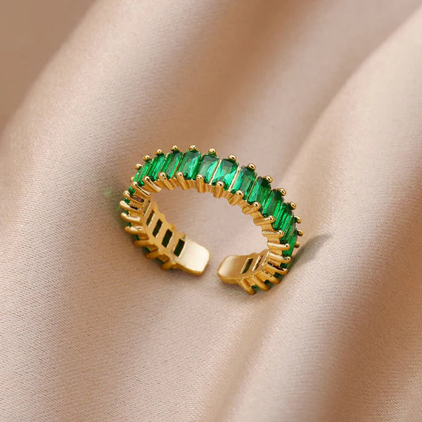 Emerald Embrace Adjustable Ring