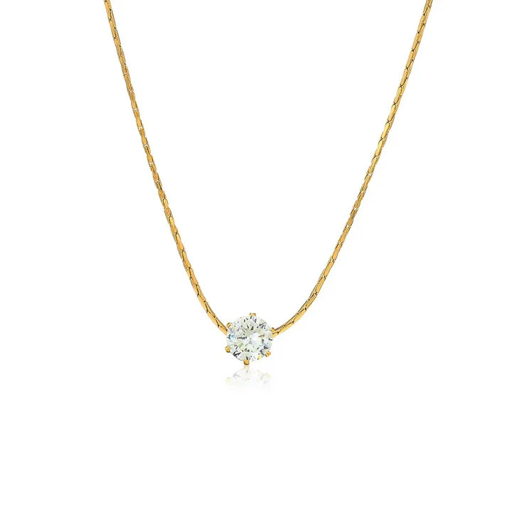 Minimal Stone Necklace in Gold