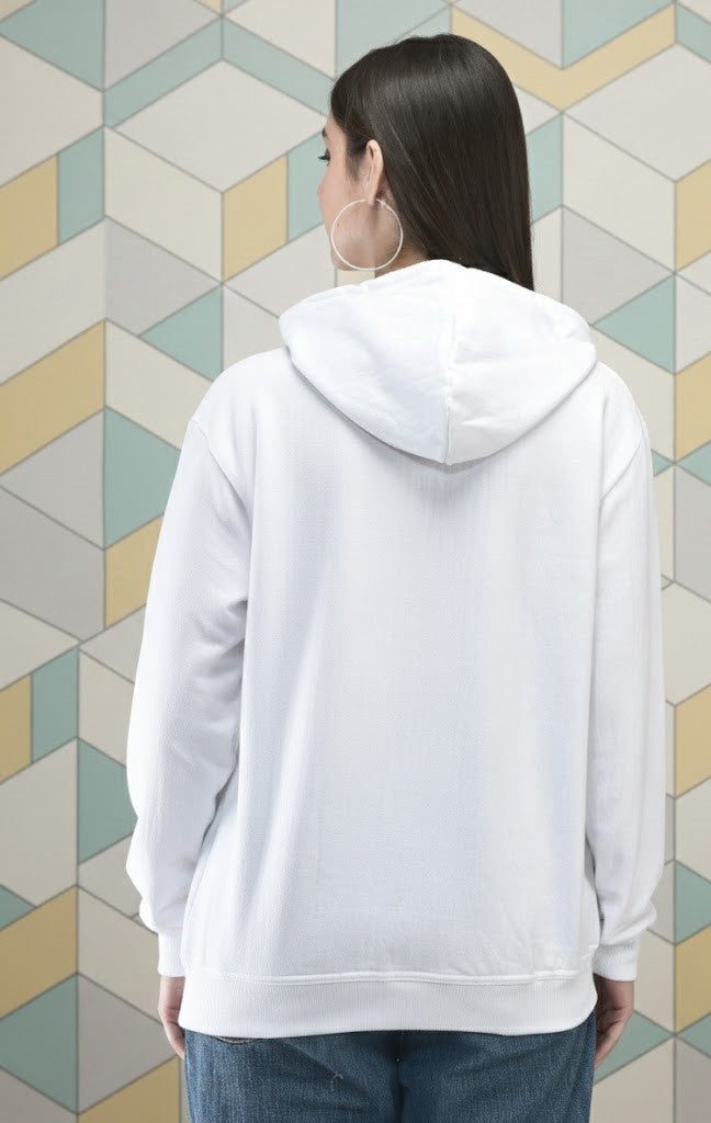 Classic White Pullover Hoodie for Women | Essential Comfort Wear