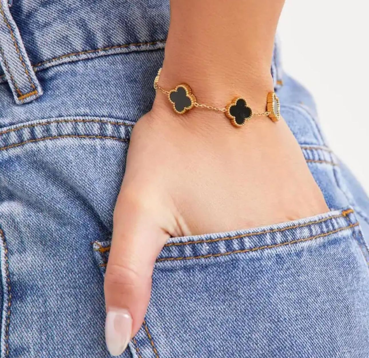 Midnight Clover Bracelet