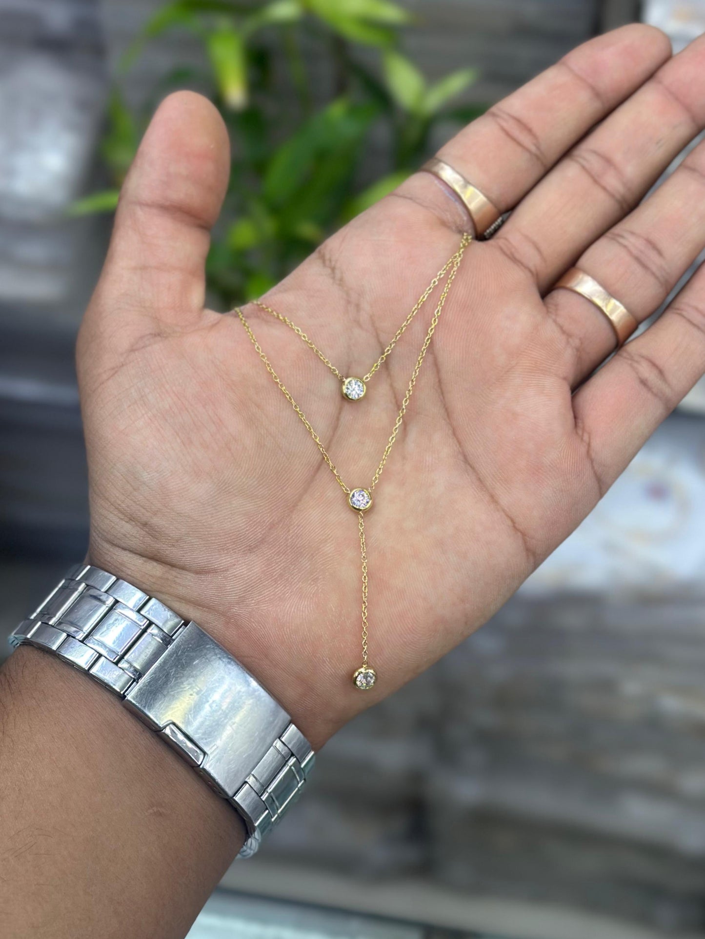 Ivy Double Layered Drop Necklace