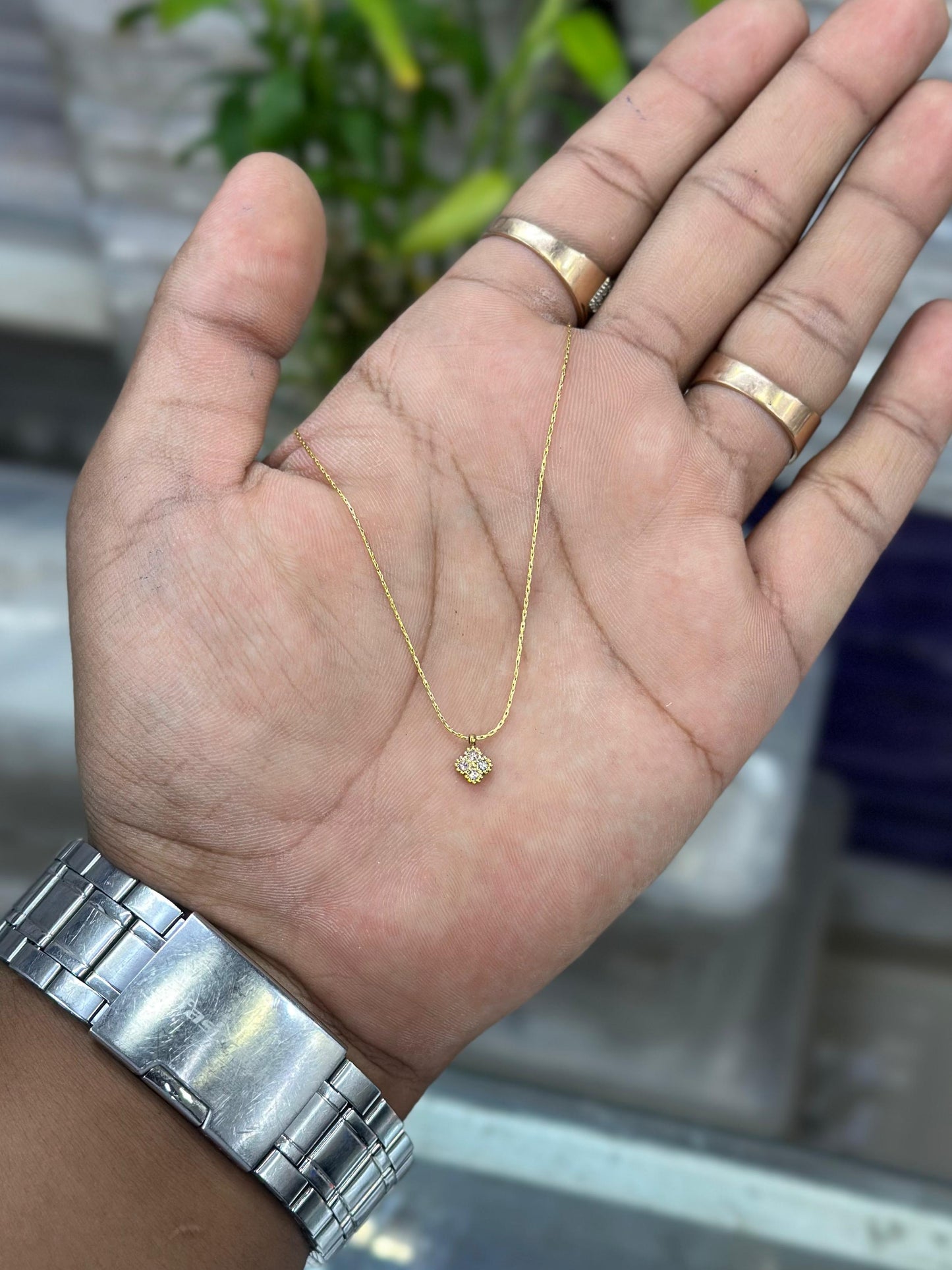 Stones Small Clover Pendant Necklace