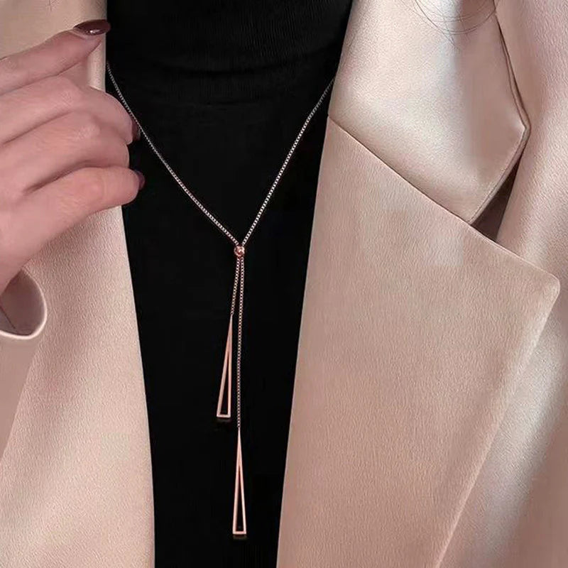 Nova Y Necklace in Rose Gold