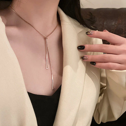 Nova Y Necklace in Rose Gold