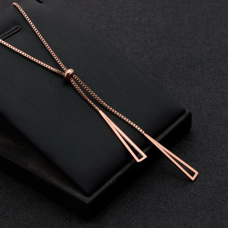 Nova Y Necklace in Rose Gold