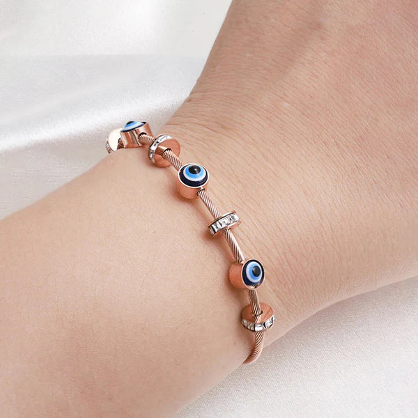 Evil Eye Bracelet in Rose Gold