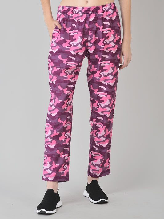 Cozmostore Women's Cotton Camouflage Print Pyjama Bottoms, Pink