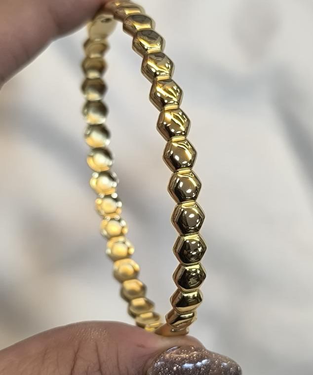 Hex Bloom Bangle Bracelet