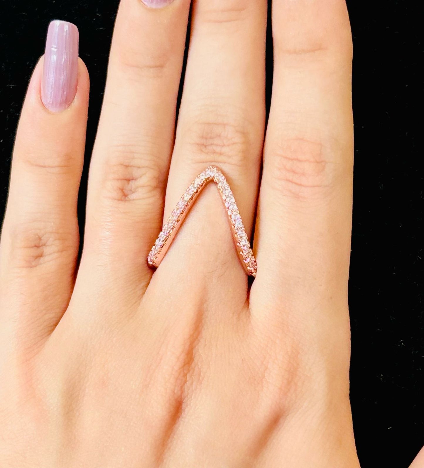Rose Gold V Shaped Ring