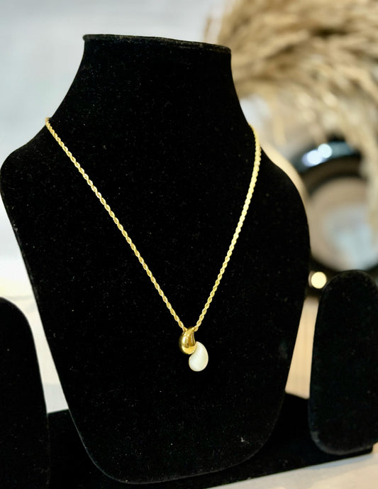 Aloura Twin Drops Necklace