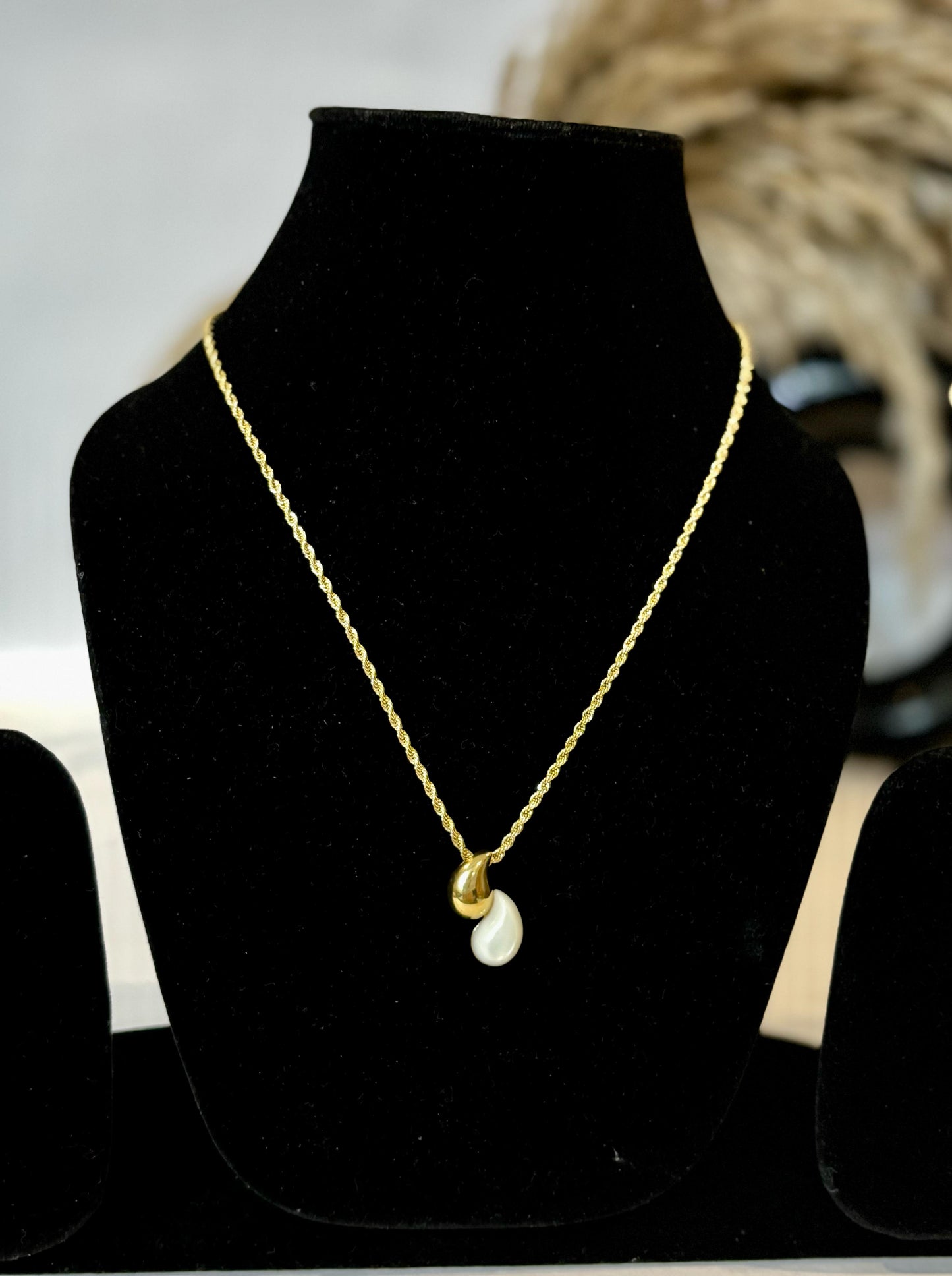 Aloura Twin Drops Necklace
