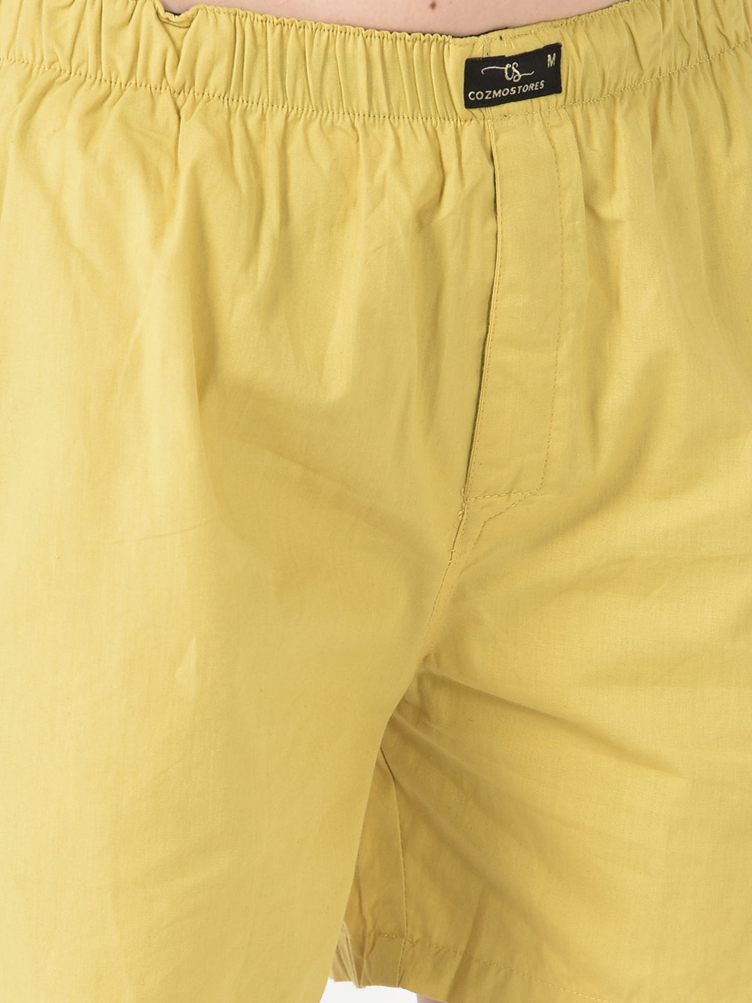 Cozmostore Women’s Yellow Cotton Boxer Shorts – Breathable Comfy Summer Lounge Shorts